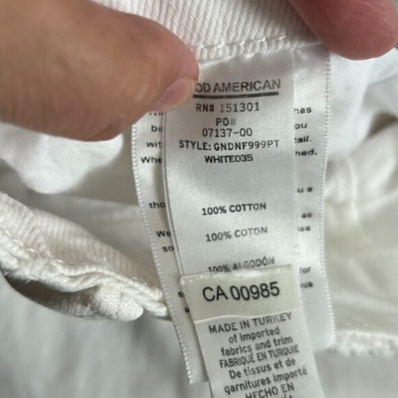 GOOD AMERICAN Good 90s Duster White Distressed Straight High Rise Jeans US 10/30 - Picture 5 of 6